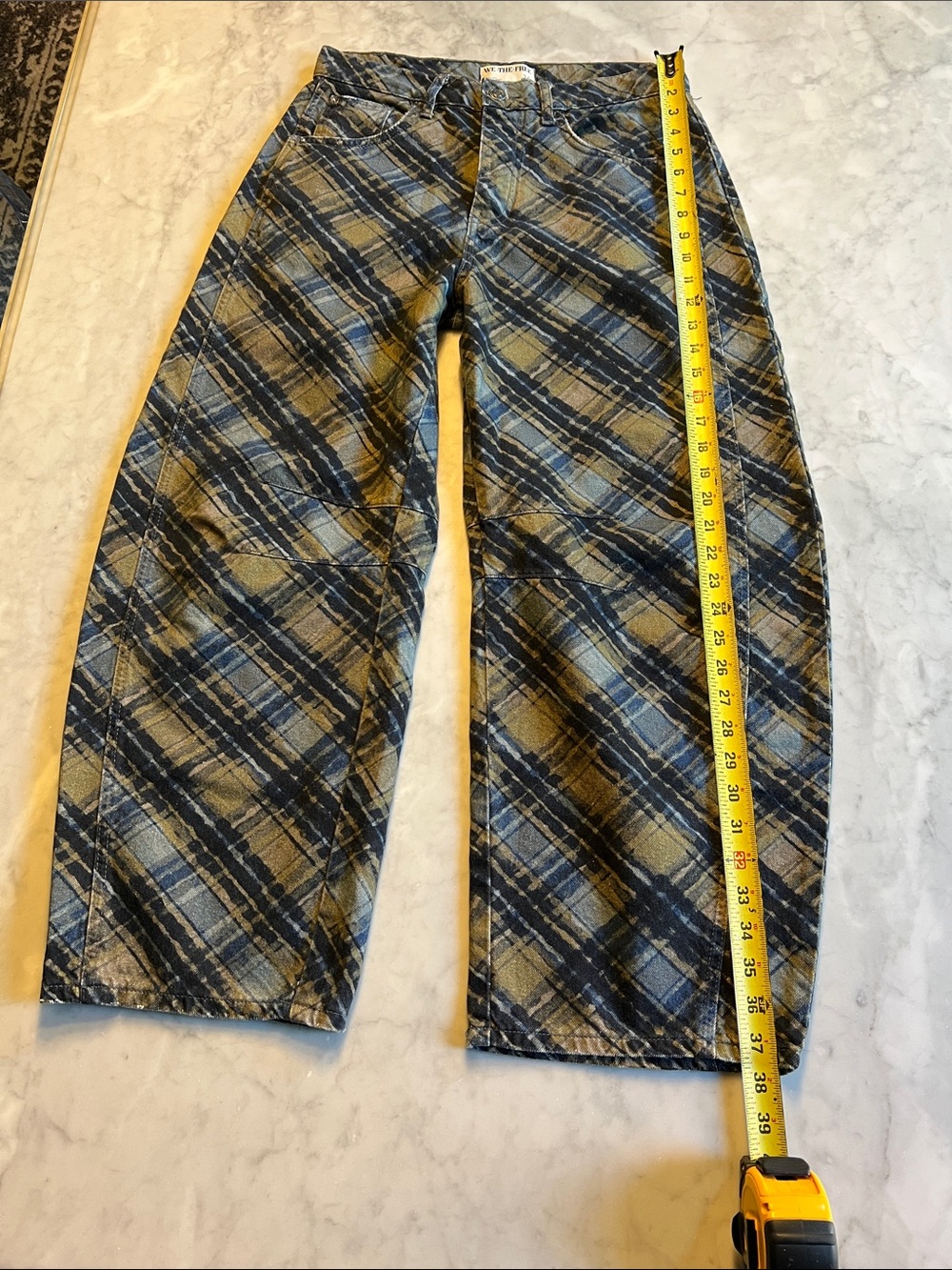 We The Free Good Luck Printed Barrel Jeans Plaid Printed. 26. NWOT - Picture 11 of 11